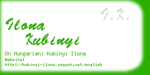 ilona kubinyi business card